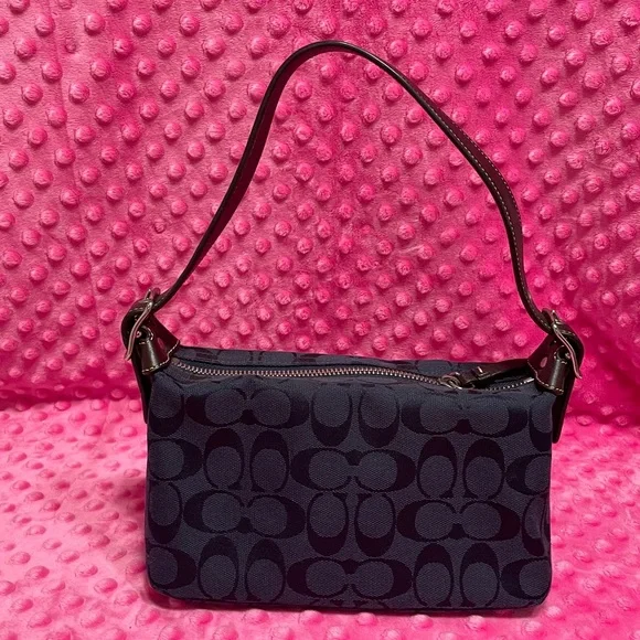 Coach Demi Shoulder bag Navy monogram - Picture 3 of 10